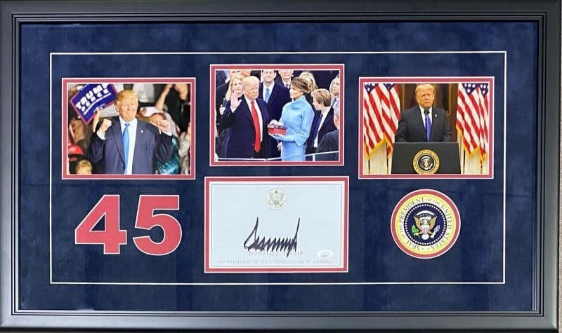 President Donald Trump Signed Autographed Frame JSA Full Letter 45 47 MAGA