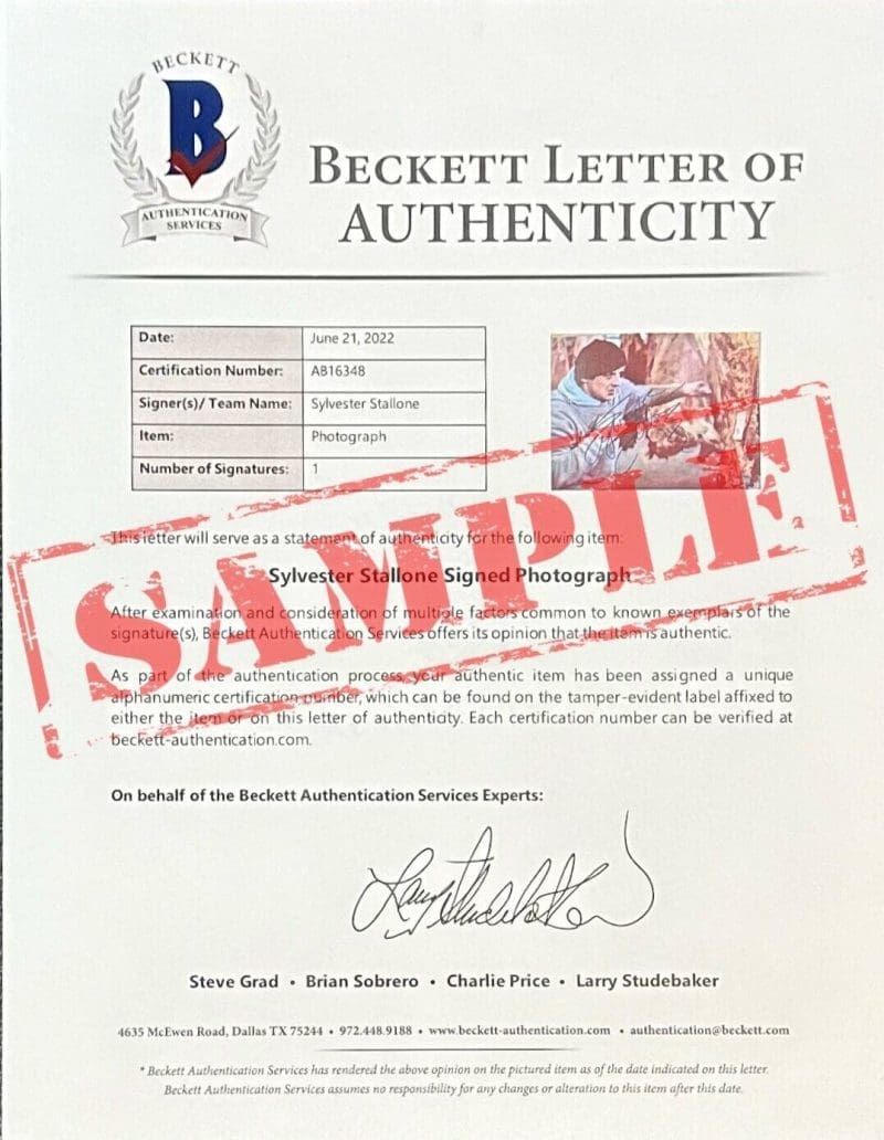Sylvester Stallone Signed Autographed Rocky 16x20 Photo Beckett Authenticated - Image 2