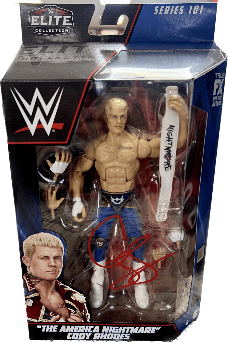 Cody Rhodes Signed American Nightmare Elite Action Figure Beckett Red