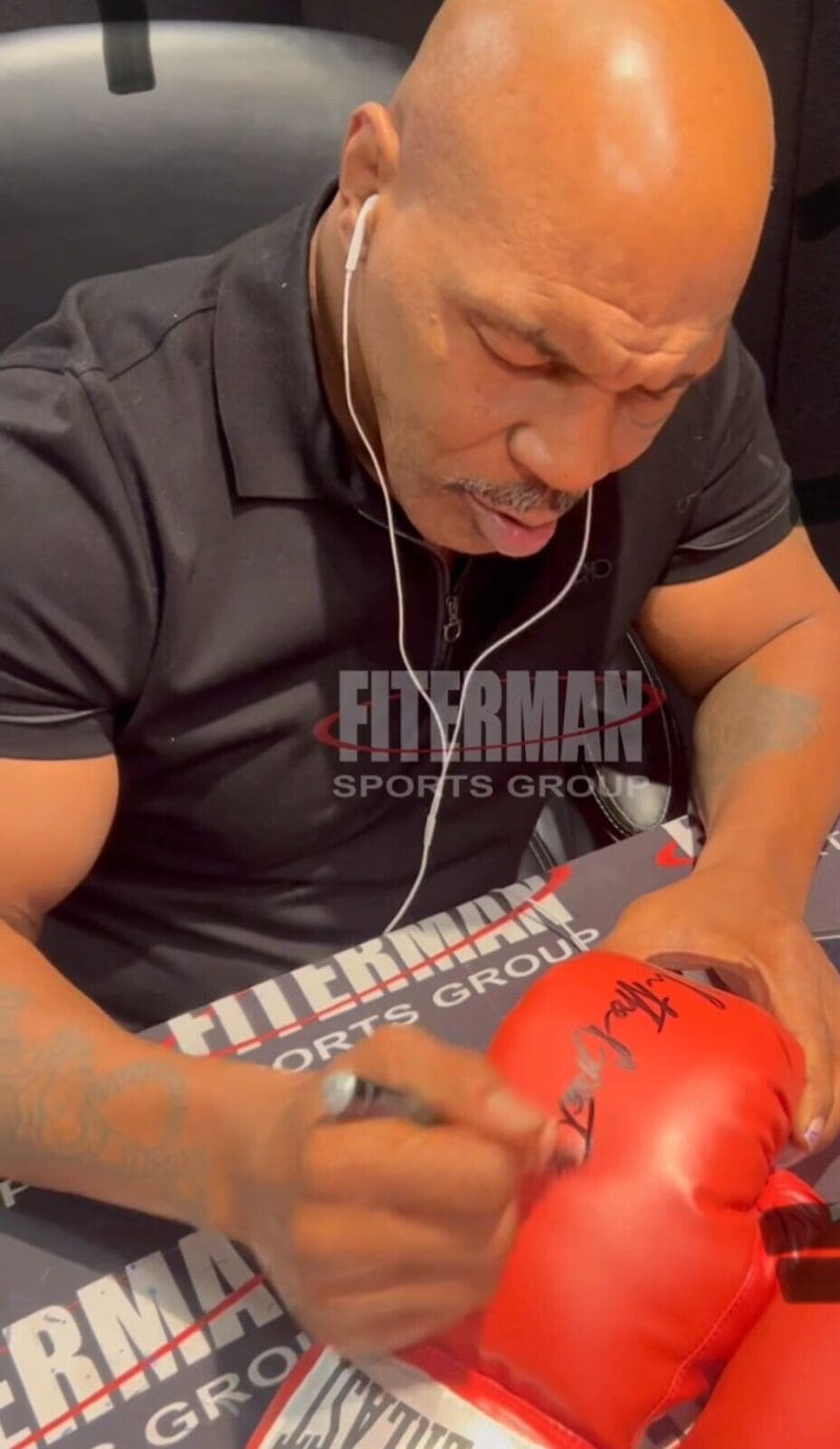 Mike Tyson Signed "Mike The Great" Red Boxing Glove Left JSA & Tyson Hologram - Image 4