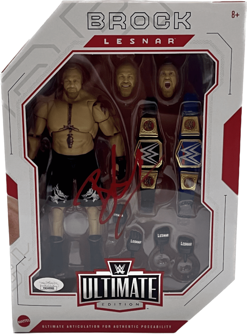Lesnar Signed Autographed Ultimate Action Figure JSA Authenticated RED