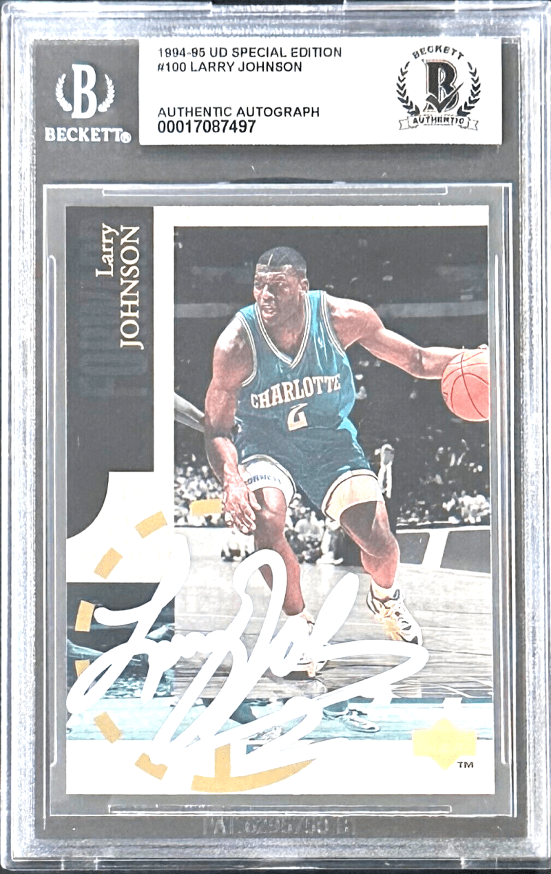 Larry Johnson 1994-95 UD Special Edition Card #100 Beckett Authentication
