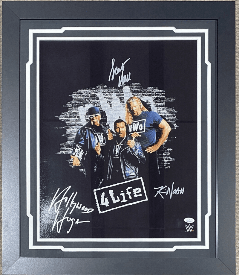Hulk Hogan Kevin Nash Scott Hall Signed Autographed Framed 16x20 Photo JSA NWO 3