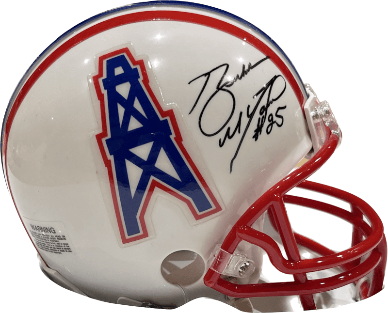 Bubba McDowell Signed Houston Oilers Mini Helmet Fiterman Sports Auth