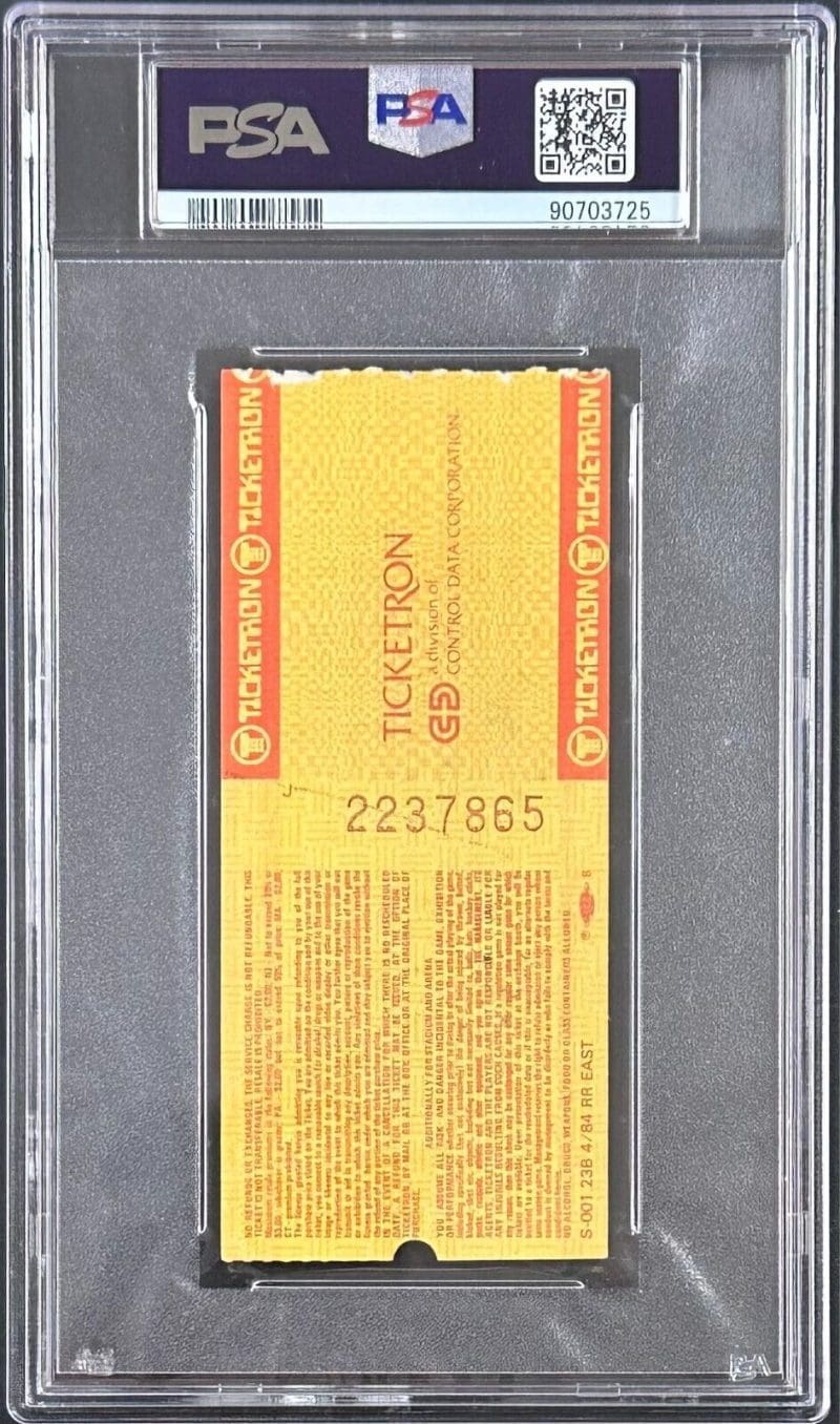Hulk Hogan vs Kamala Title Match Signed 1984 WWF Ticket Stub PSA NM 7 Auto 10 - Image 3