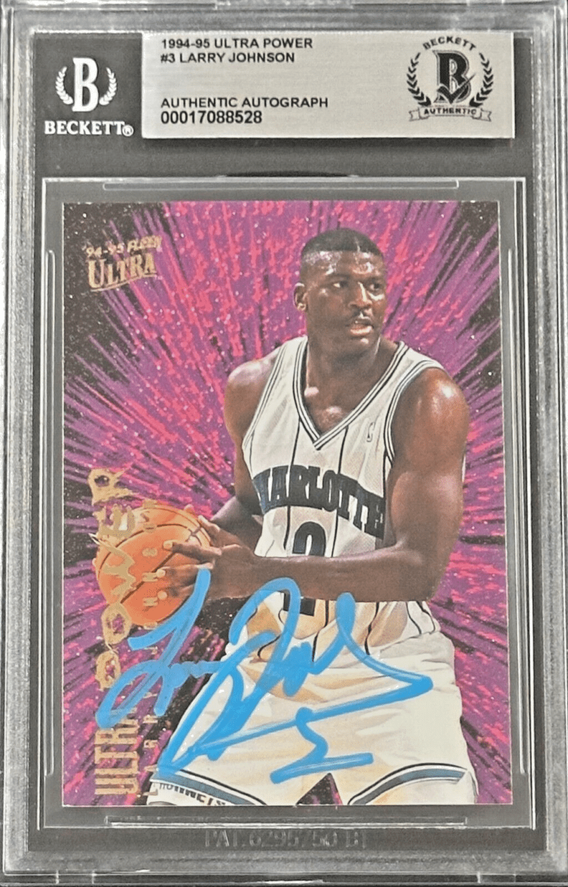 Larry Johnson 1994-95 Fleer Ultra Power Card #3 Beckett Authentication