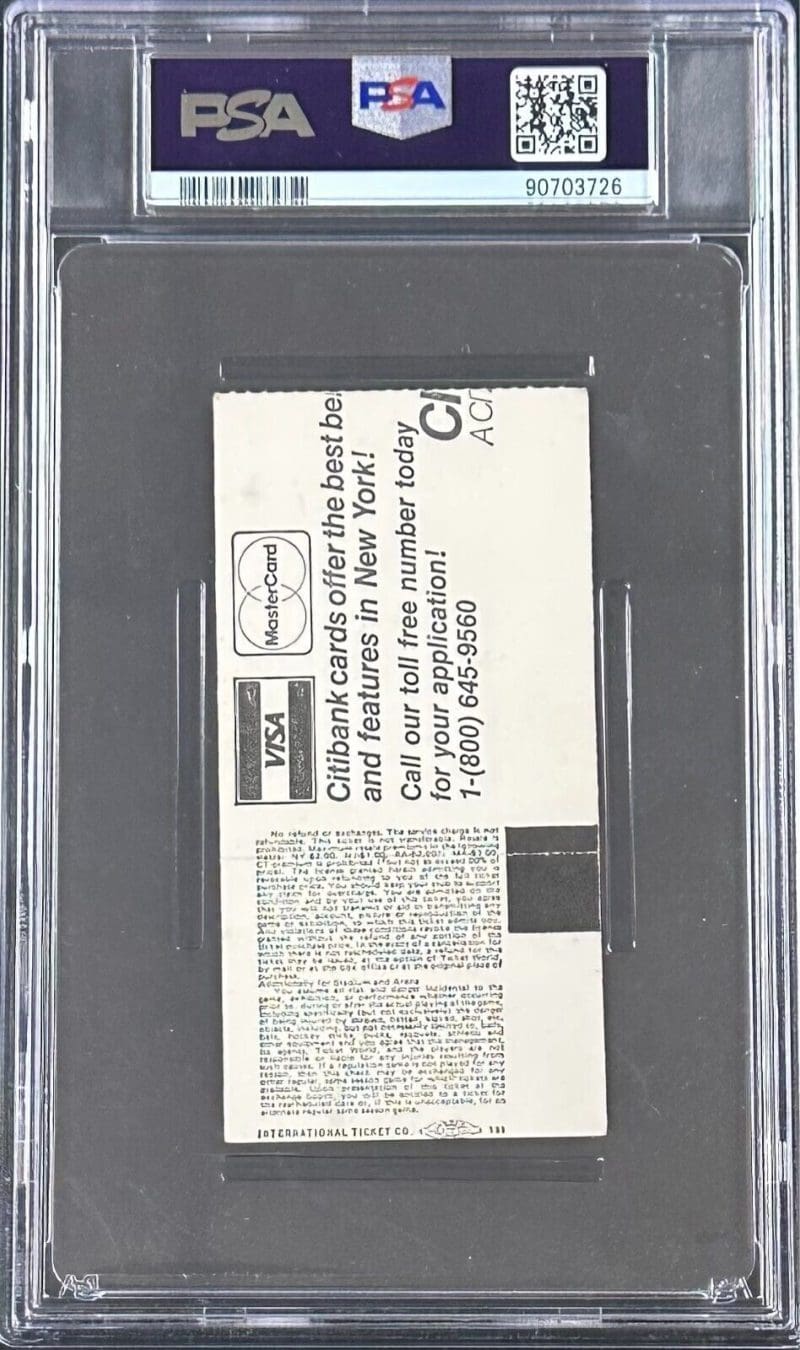 Hulk Hogan Def Jesse Ventura for Title Signed 1985 WWF Ticket Stub PSA EX-MT 6 - Image 3