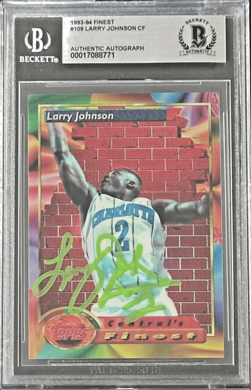 Larry Johnson 1993-94 Topps Finest Card #109 CF Beckett Authentication