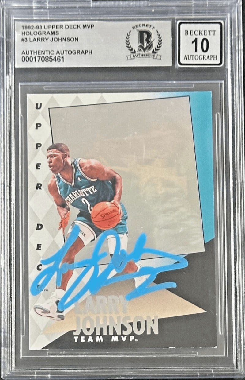 Larry Johnson 1992-93 Upper Deck MVP Holograms #3 Beckett Authentication