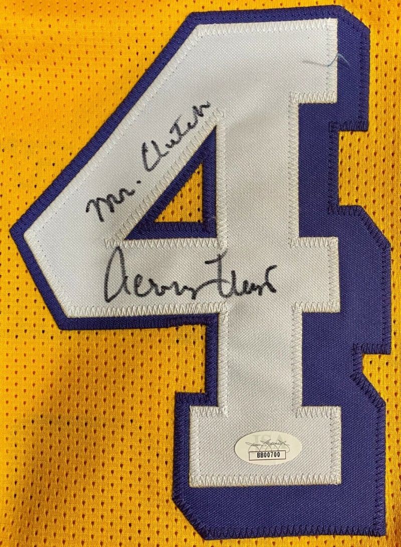 Jerry West Handprint Signed Autographed Yellow Jersey JSA BB00700 Mr. Clutch - Image 4