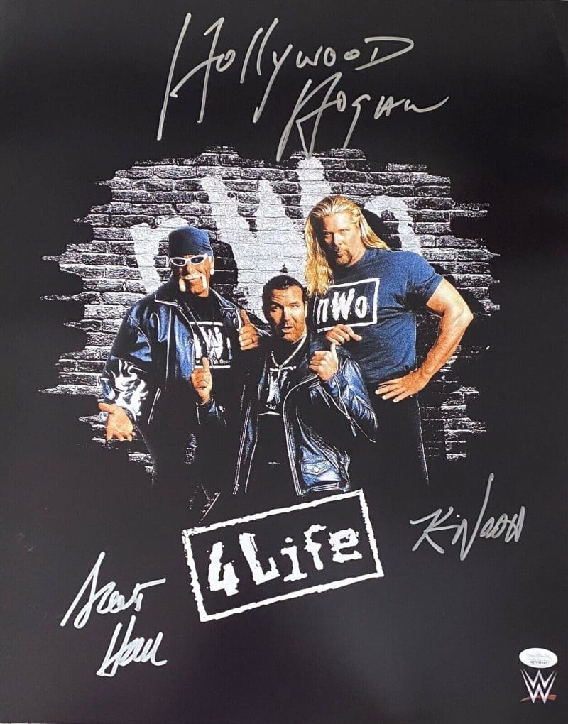 Hulk Hogan Kevin Nash Scott Hall Signed 16x20 JSA NWO WCW WWE 4 Life #3