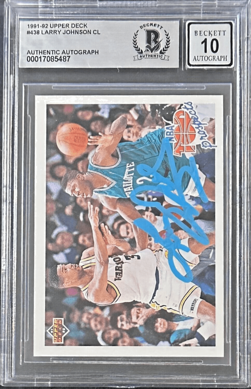 Larry Johnson 1991-92 Upper Deck CL #438 Beckett Authentication