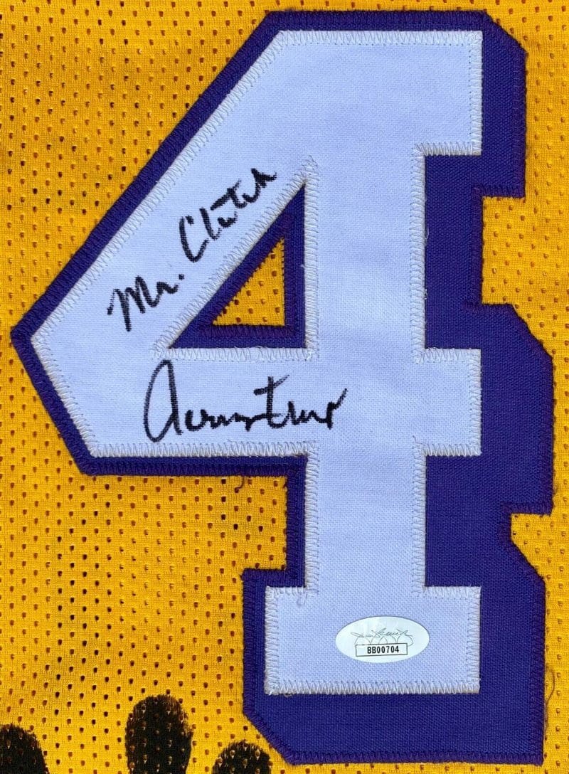 Jerry West Handprint Signed Autographed Yellow Jersey JSA BB00704 Mr. Clutch - Image 4