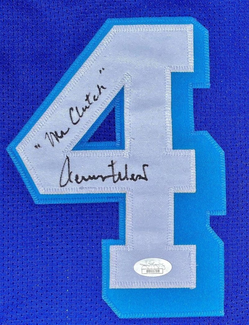 Jerry West Handprint Signed Autographed Yellow Jersey JSA BB00708 Mr. Clutch - Image 4