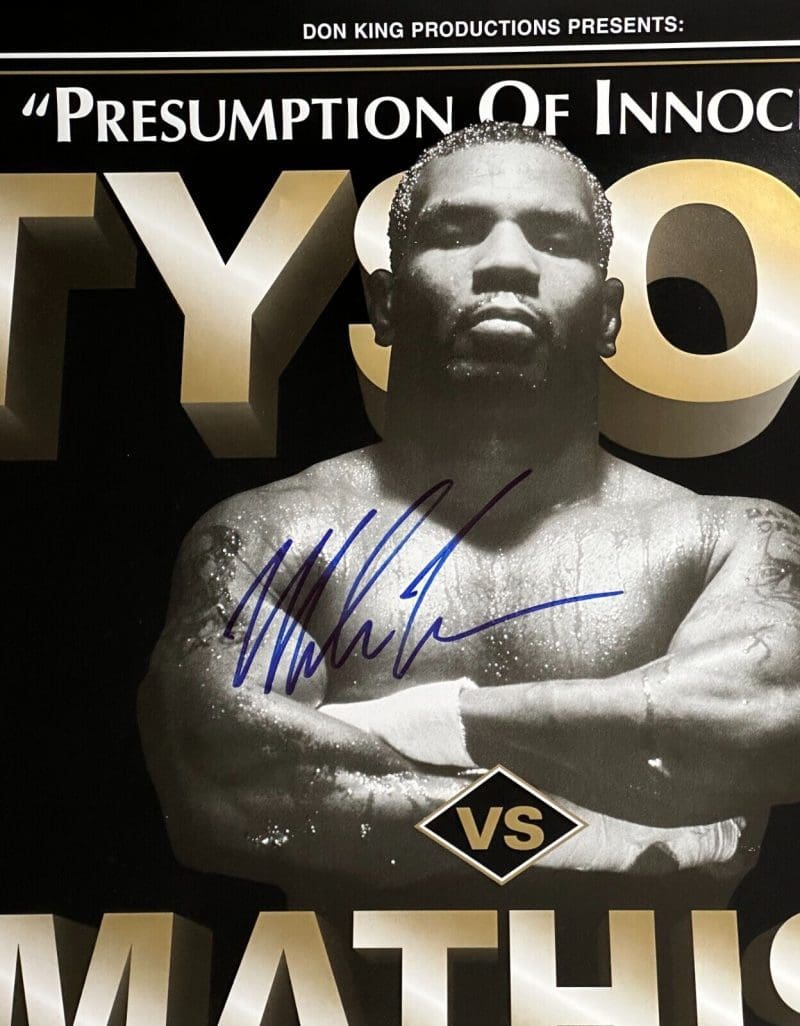 Mike Tyson vs Mathis Signed Original Fight Poster JSA & Tyson Hologram Authen - Image 2