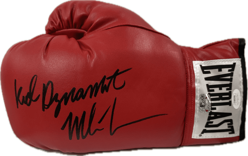 Mike Tyson Kid Dynamite Signed Red Leather Boxing Glove JSA Authenticated L