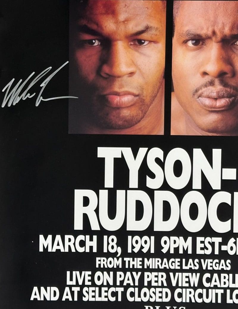 Mike Tyson vs Ruddock Signed Original Fight Poster JSA & Tyson Hologram Authen - Image 2