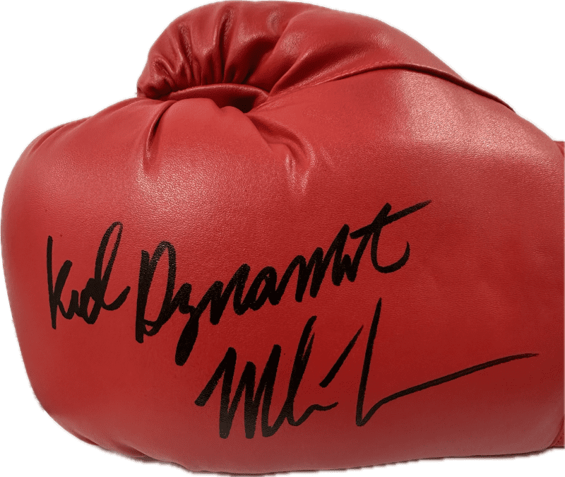 Mike Tyson Kid Dynamite Signed Red Leather Boxing Glove JSA Authenticated L - Image 2