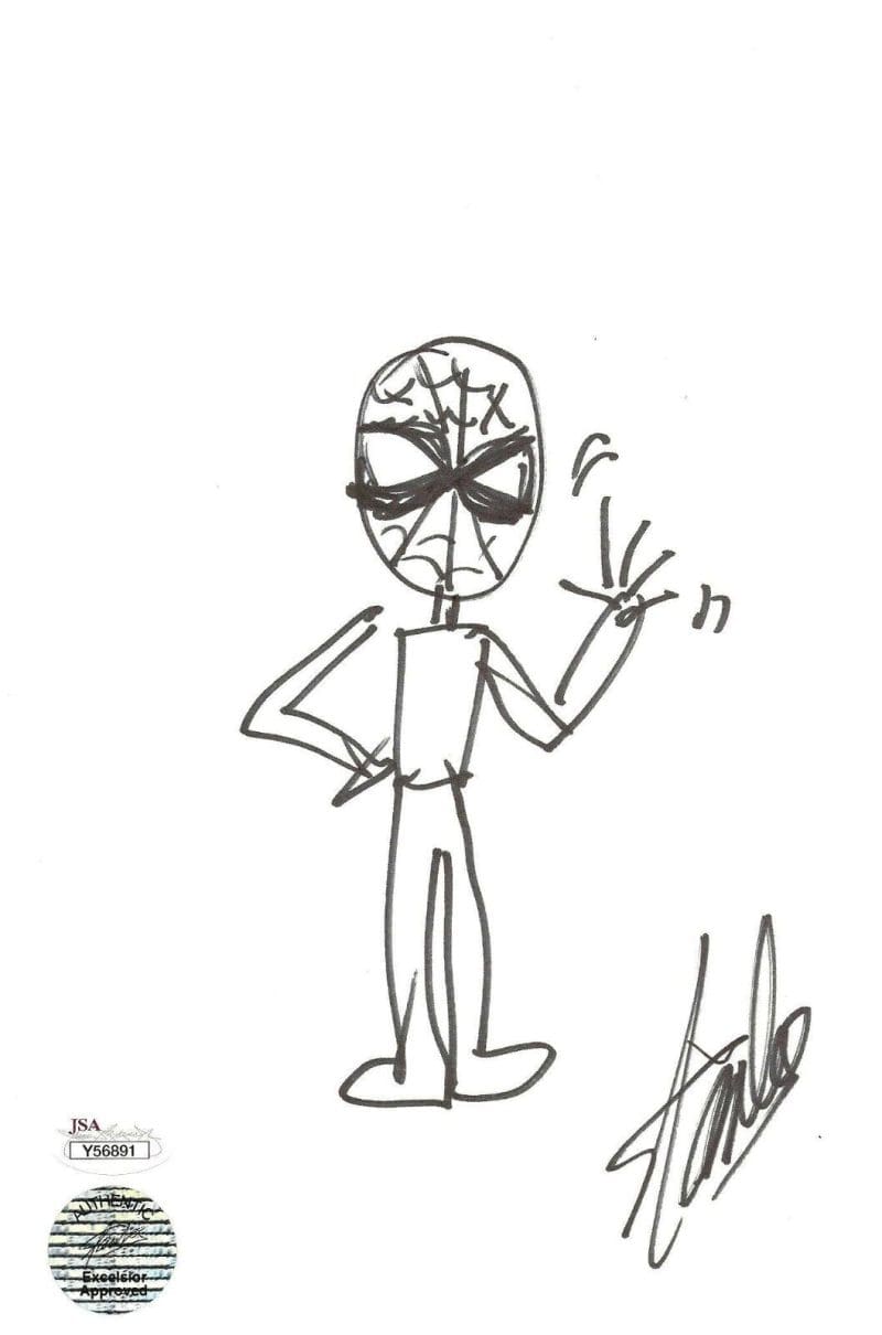 STAN LEE HAND DRAWN SPIDERMAN SKETCH JSA FULL LETTER AUTHENTICATION