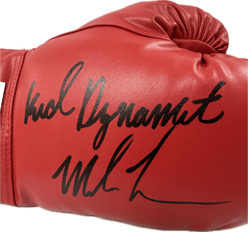 Mike Tyson Kid Dynamite Signed Red Leather Boxing Glove JSA Authenticated R - Image 2