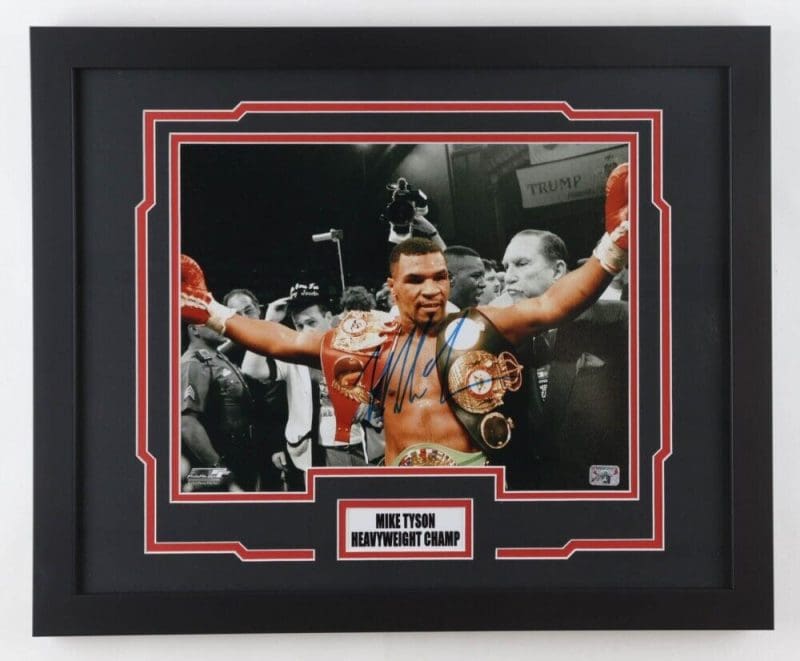 Mike Tyson Signed Autographed 16x20 Framed Photo Tyson Exclusive Hologram Belts