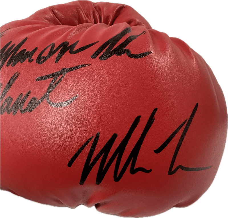 Mike Tyson Baddest Man on The Planet Signed Red Leather Boxing Glove JSA R - Image 3