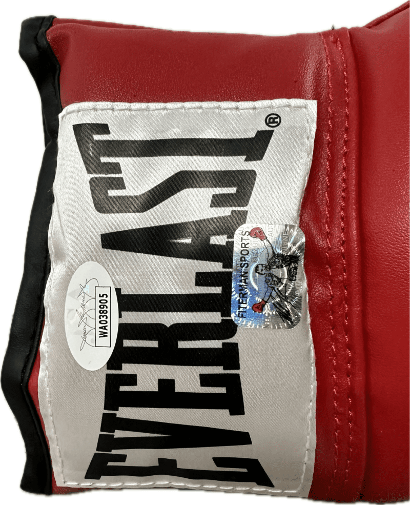 Mike Tyson Baddest Man on The Planet Signed Red Leather Boxing Glove JSA R - Image 4