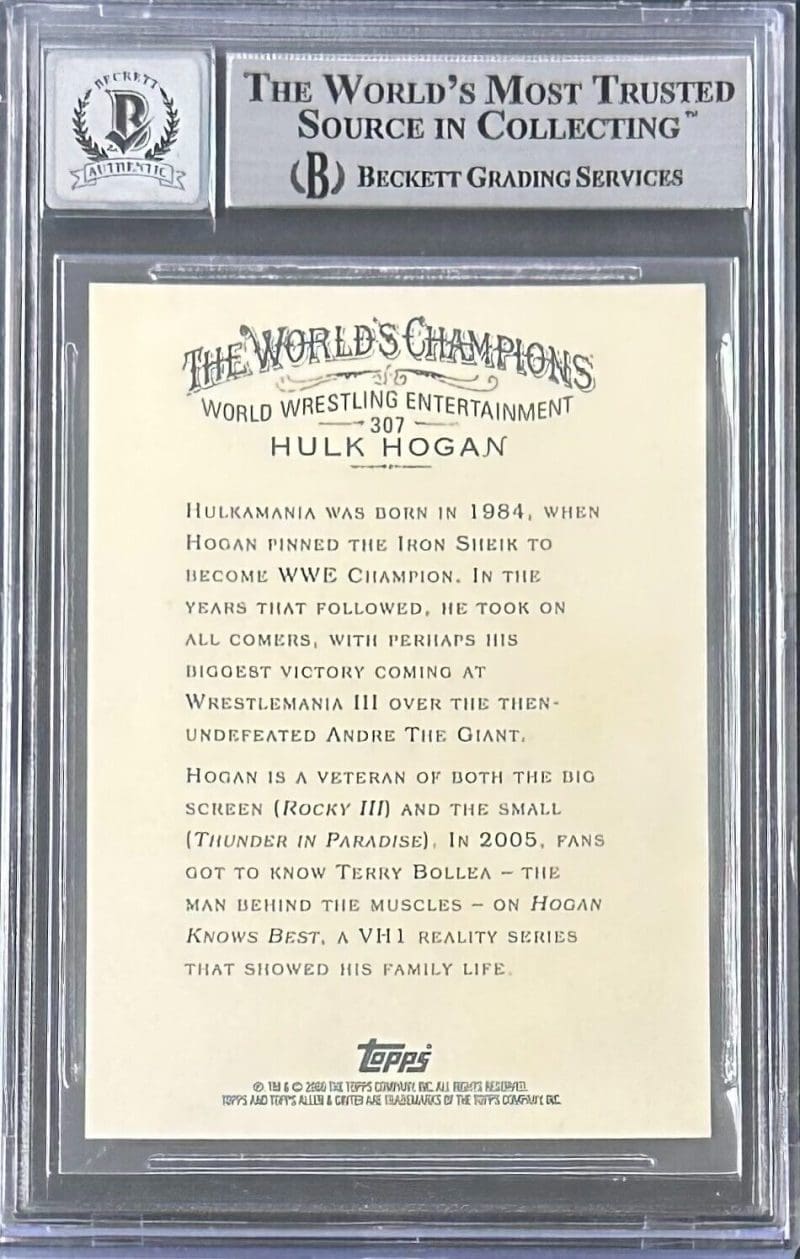 Hulk Hogan 2006 Topps Allen & Ginter #307 Beckett Cert Authenticated Auto 10 - Image 2