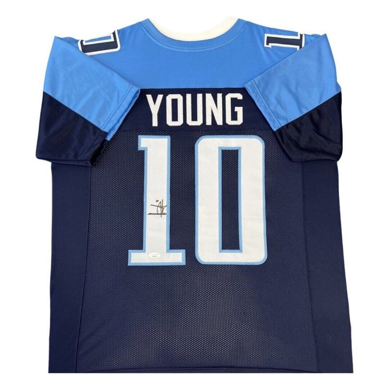 Vince Young Signed Autographed Blue Jersey JSA Authentication