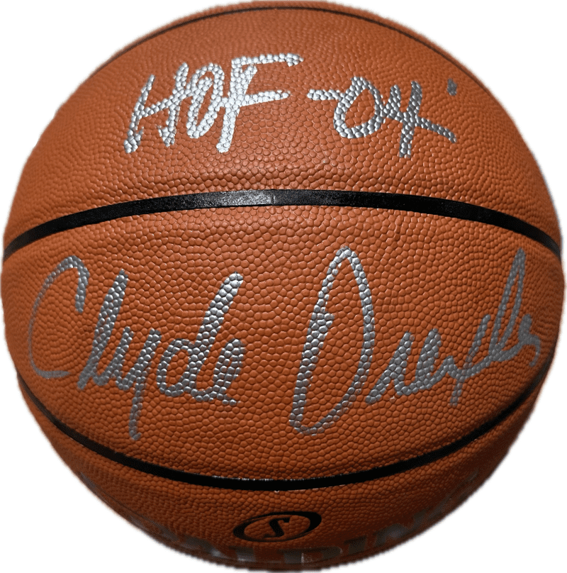 Clyde Drexler Signed Autographed Basketball JSA Authenticated HOF 04 B