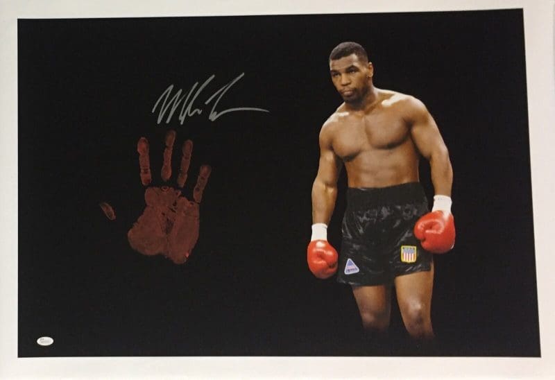 Mike Tyson Original Handprint Unstretched 20x36 Canvas Signed JSA #4 WP276716