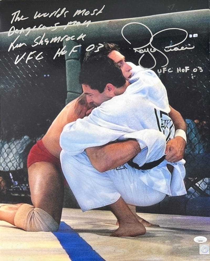 Ken Shamrock & Royce Gracie Signed Autographed 16x20 Photo JSA Authen #1