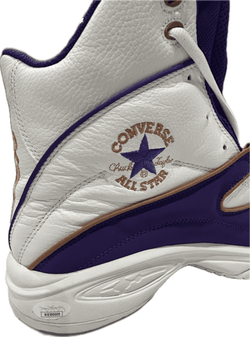 Karl Malone Signed Player Issue Converse Shoes JSA From Malone's Collection - Image 11