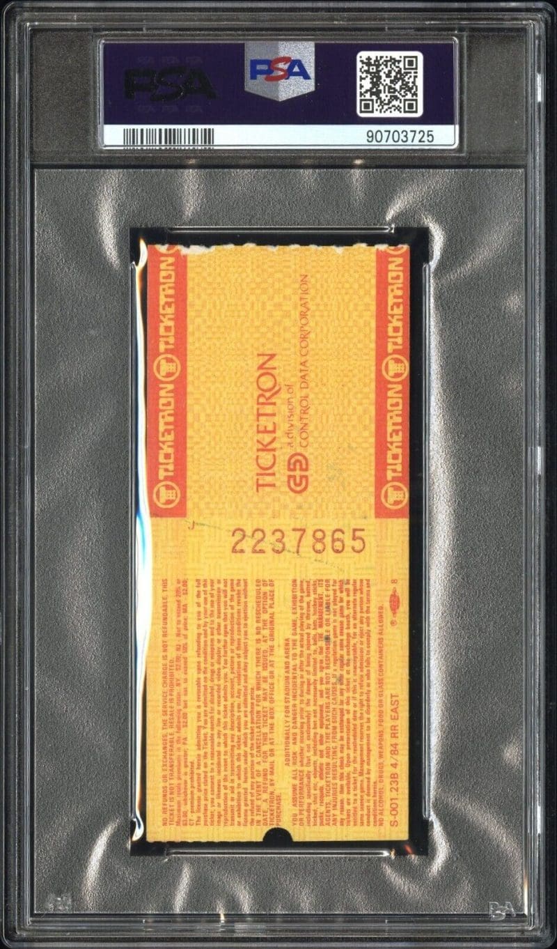 Hulk Hogan Signed 1984 WWF Wrestling Aug. 30 PSA Stub NM 7 Auto 10 Vs Kamala - Image 3