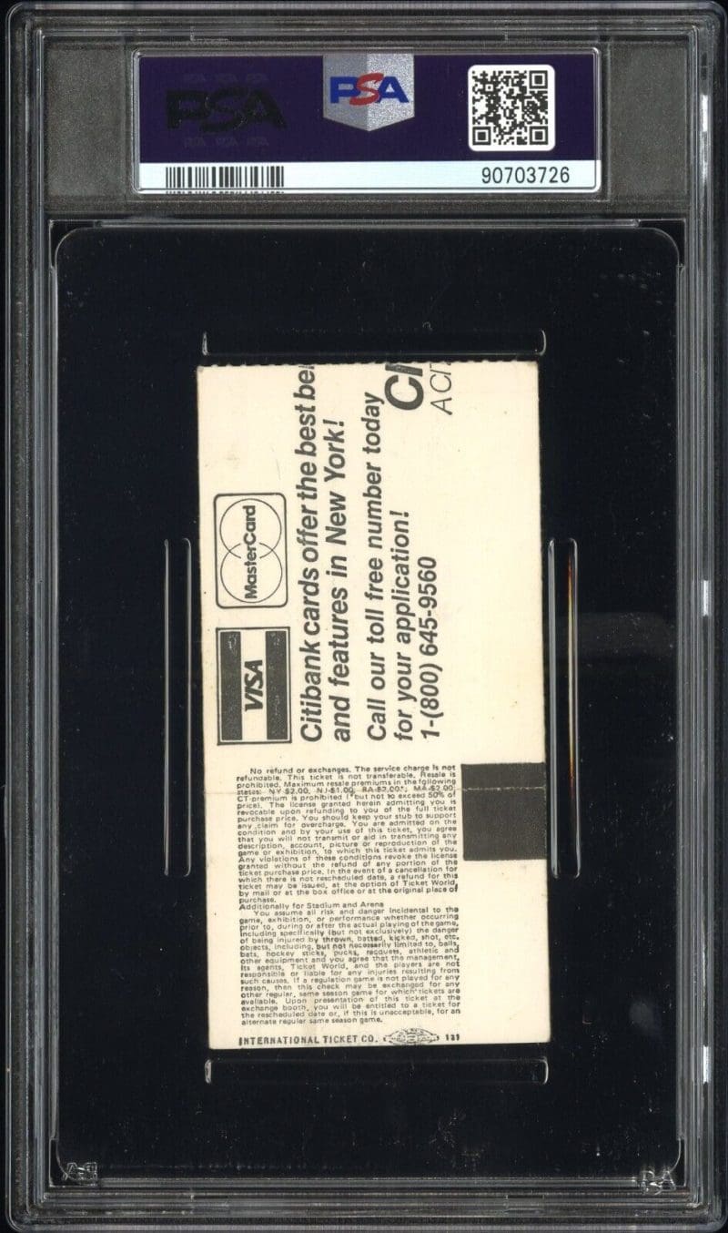 Hulk Hogan Signed 1985 WWF Wrestling Mar 8 PSA Stub EX-MT 6 Auto 9 Vs Ventura - Image 3