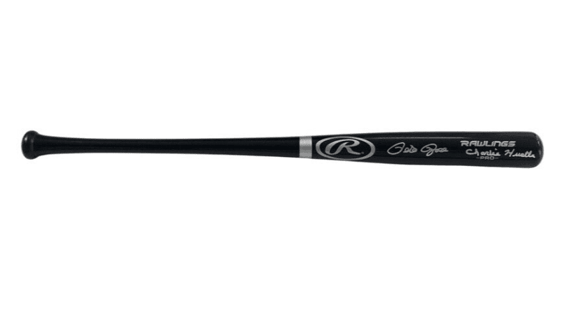 Pete Rose Signed Black Rawlings Bat JSA & Pete Rose Hologram Charlie Hustle