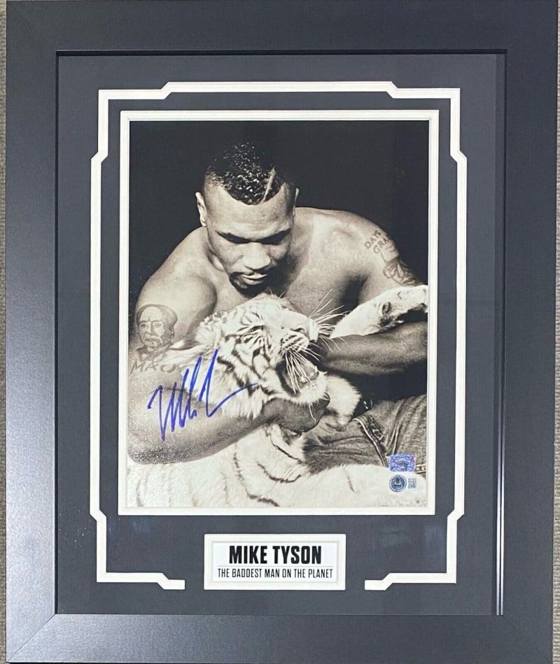 Mike Tyson Signed Framed Photo 11x14 Beckett & Tyson Hologram Authen Tiger 2