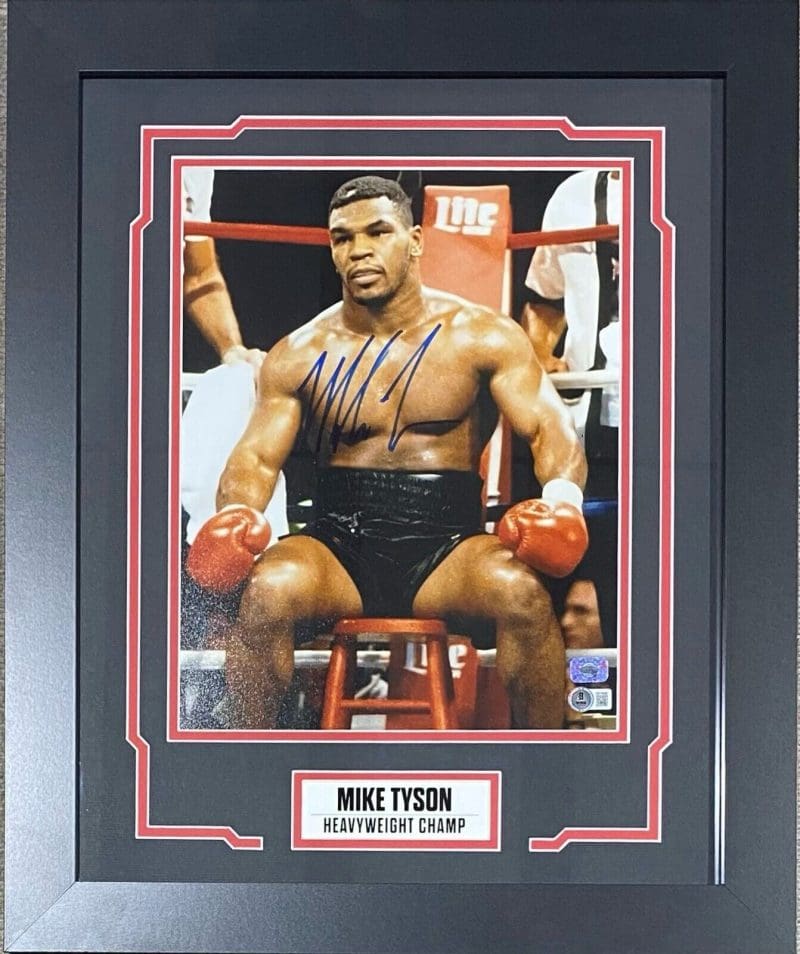 Mike Tyson Signed Framed Photo 11x14 Beckett & Tyson Hologram Authen #6