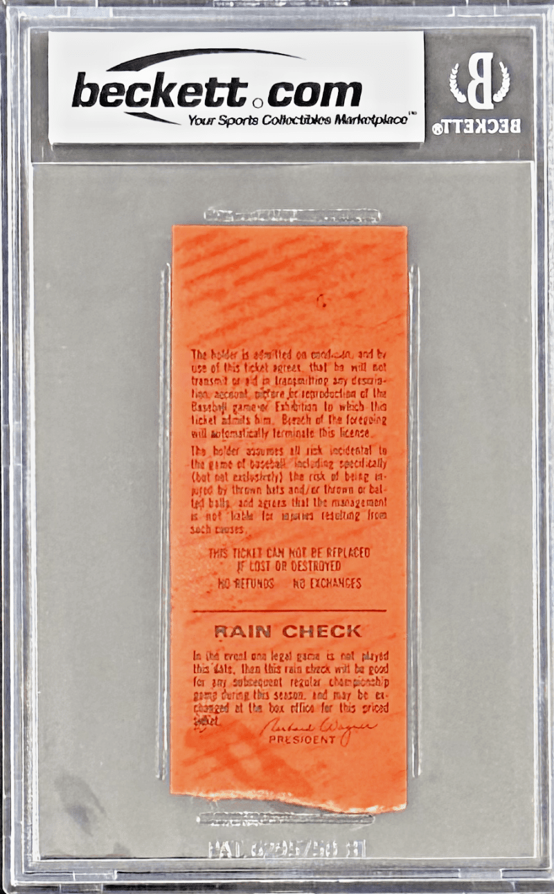 Pete Rose Autographed Signed Jun. 3, 1979 Ticket Stub Beckett 3 VG - Image 3