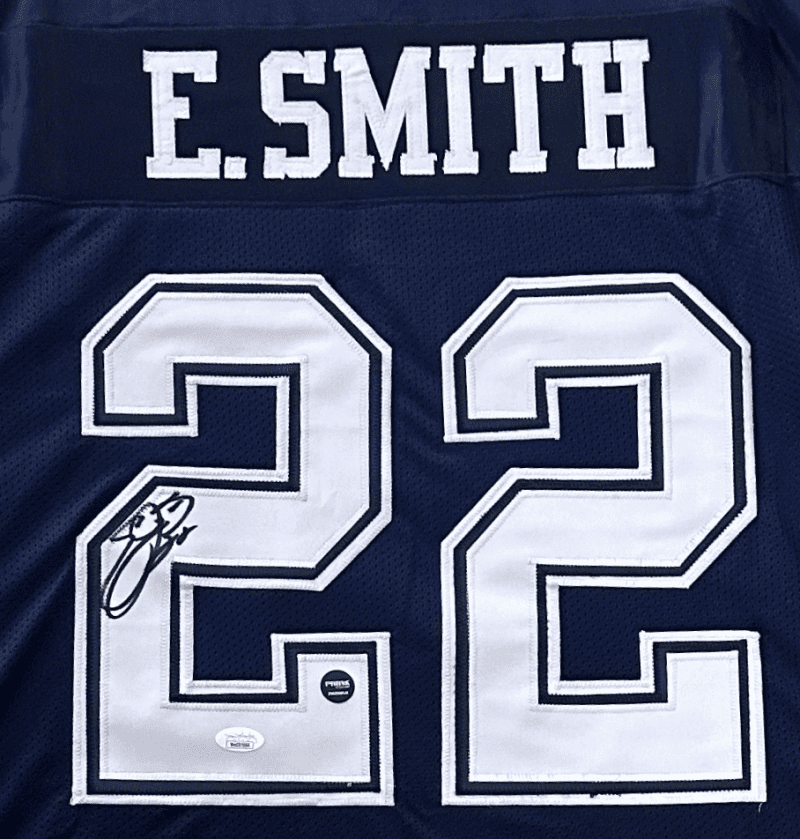 EMMITT SMITH Signed Autographed Blue/White Jersey JSA & PROVA Authenticated - Image 2