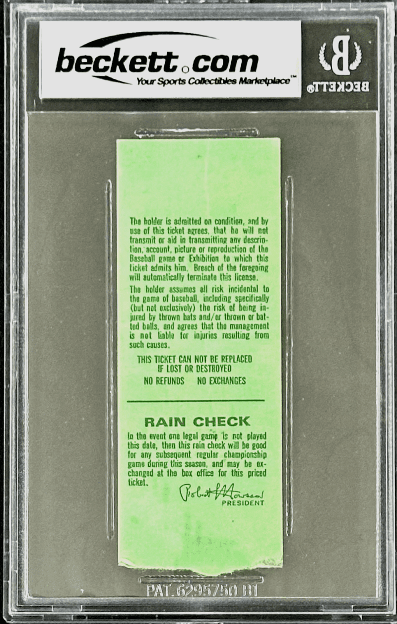 Pete Rose Autographed Signed Sep. 7, 1978 Ticket Stub Beckett 5 EX Home Run - Image 3