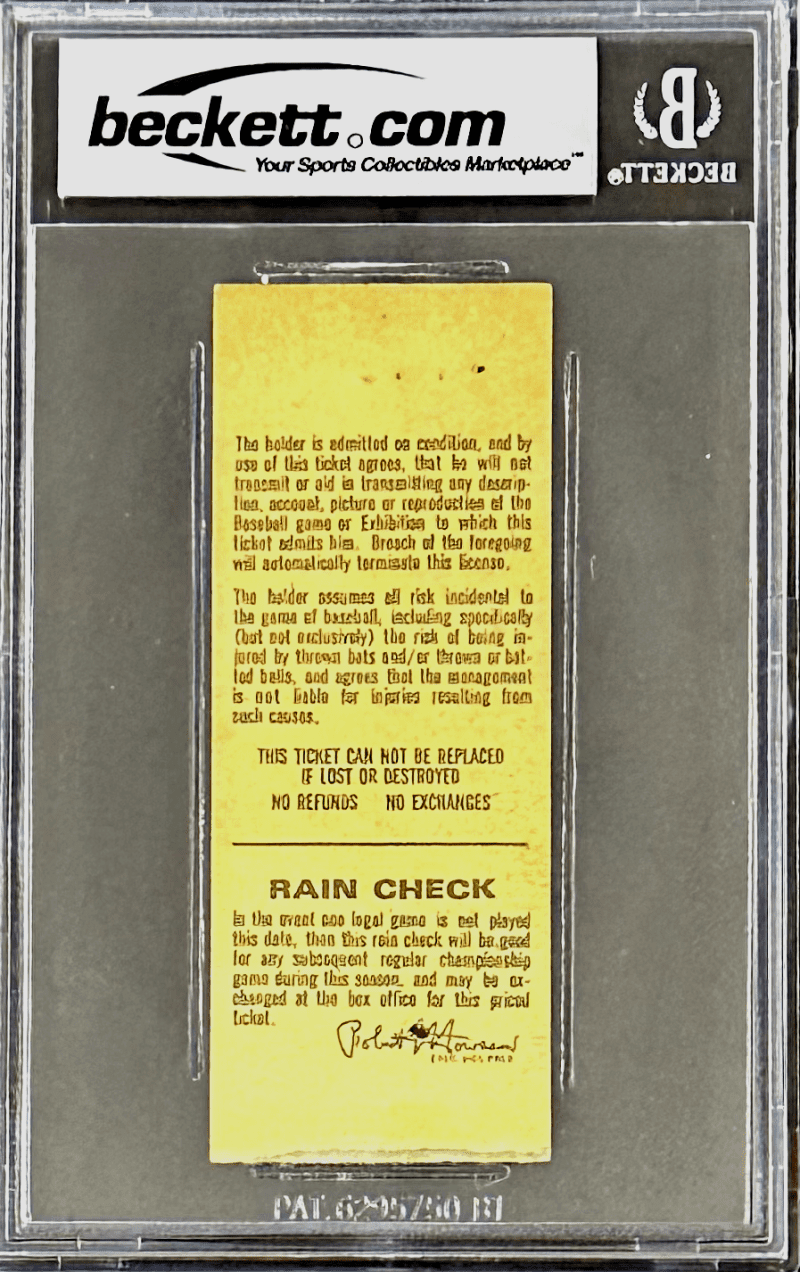 Pete Rose Signed Cincinnati Reds vs Montreal Expos 9/1/1972 Beckett Ticket Stub - Image 3