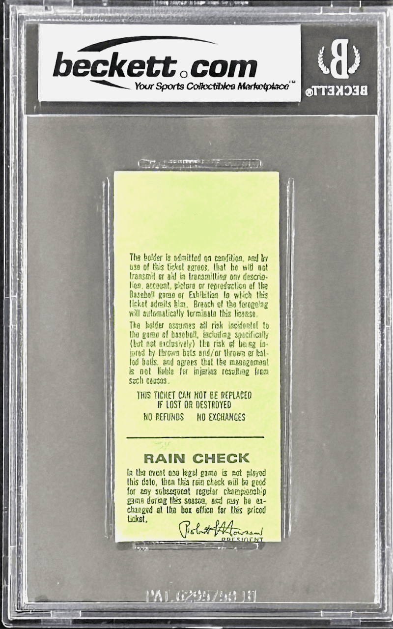Pete Rose Autographed Signed Apr. 20, 1975 Ticket Stub Beckett A Auth 1 Run - Image 3