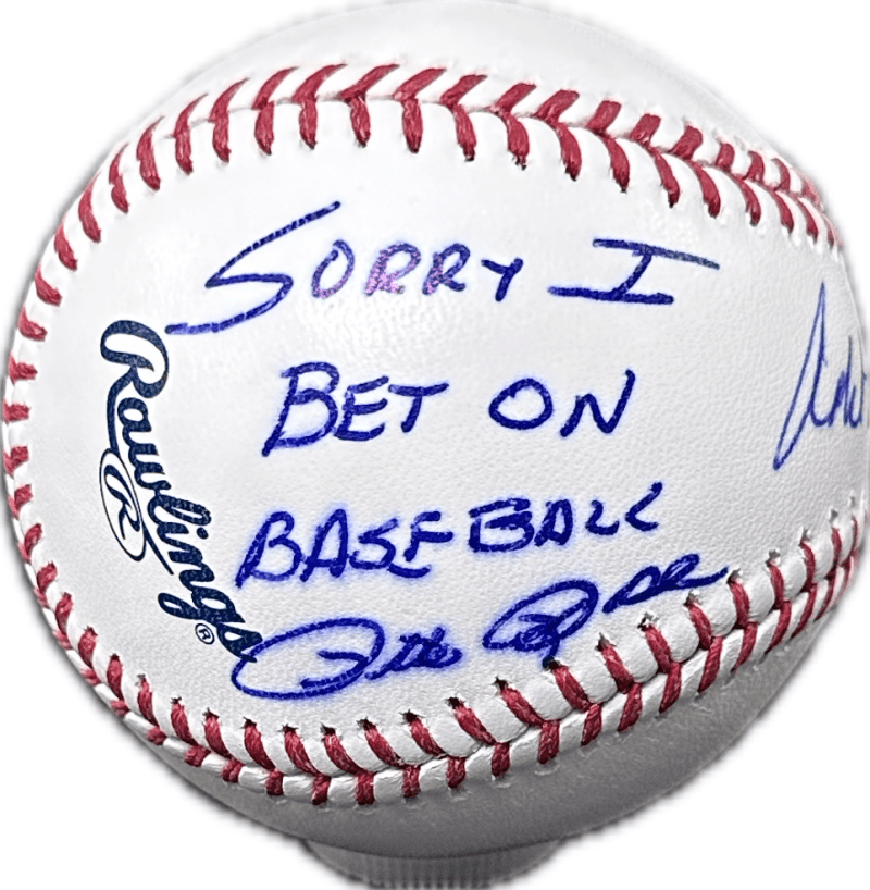 Pete Rose Robert Manfred Signed Sorry Ball OML Baseball JSA Authen T78945