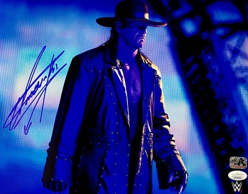 Undertaker Signed Autographed 11x14 Photo JSA Authenticated #13 Blue