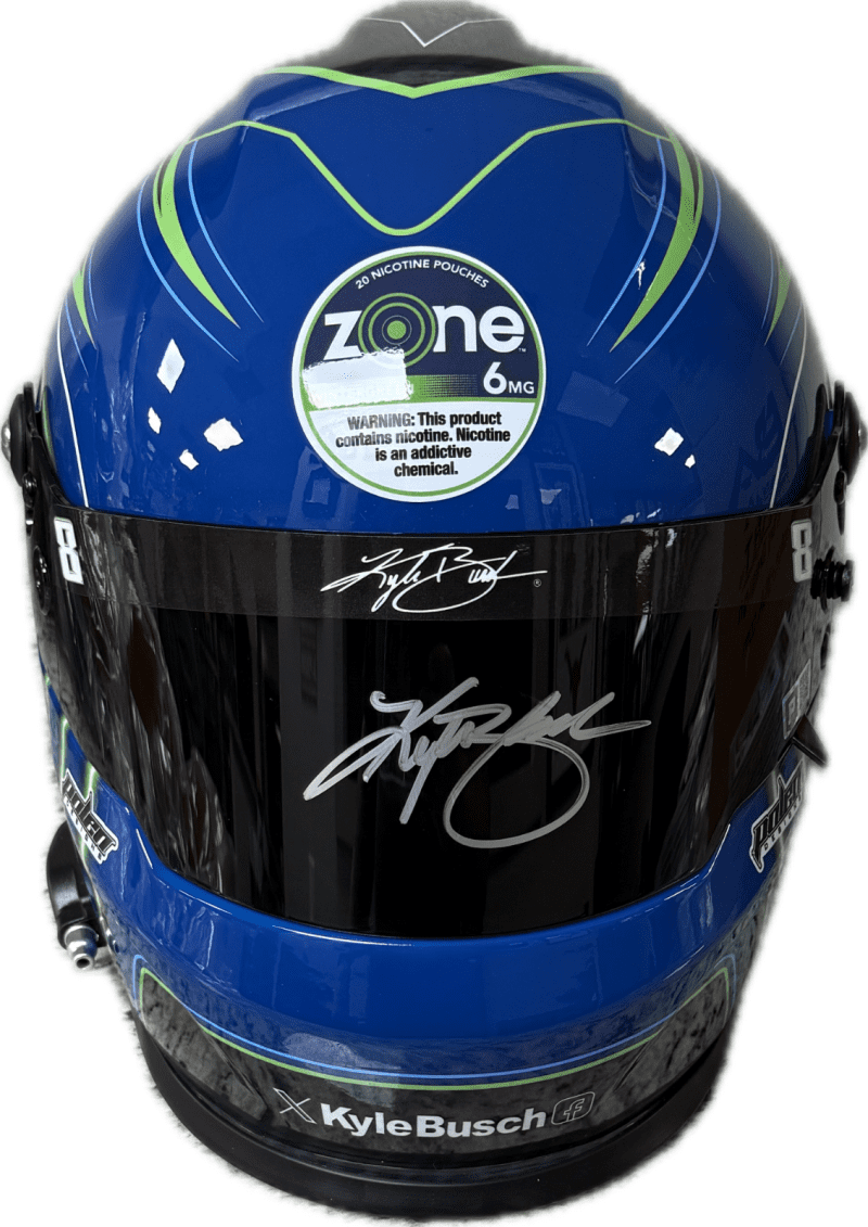 Kyle Bush Signed 2024 Zone Pouches RCR Full Size NASCAR Helmet Pristine Authen