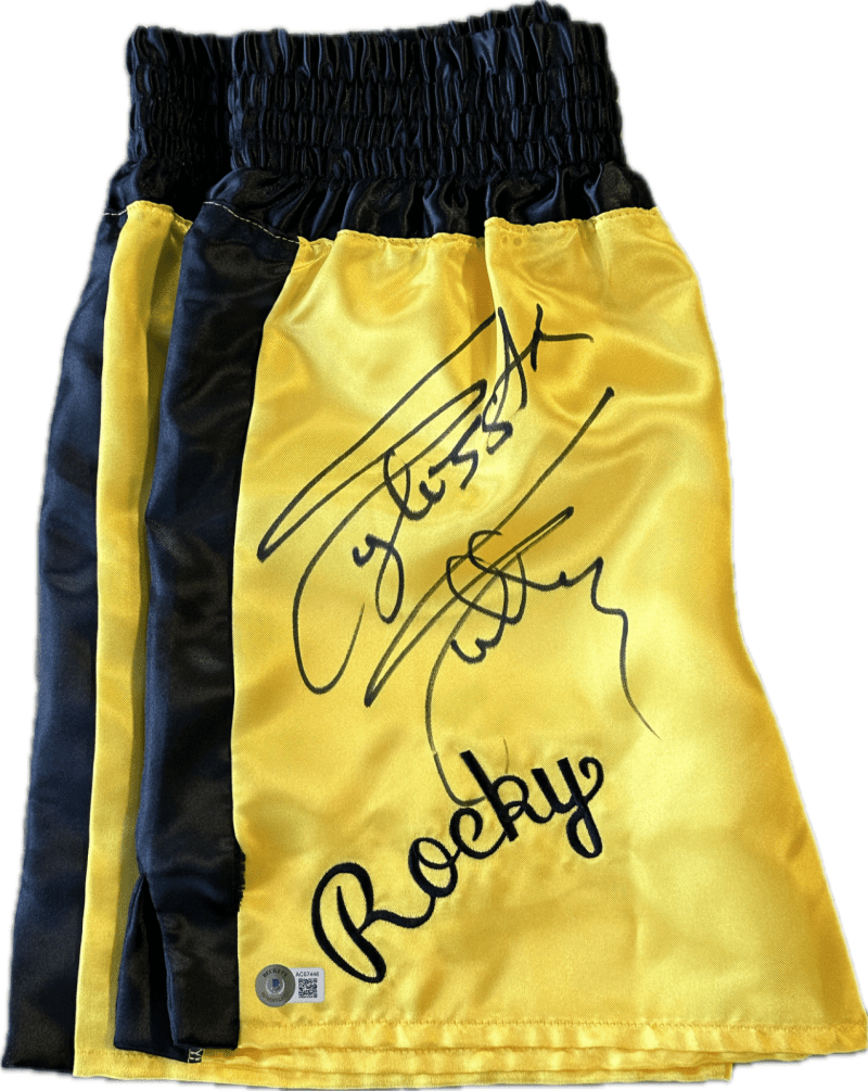 Sylvester Stallone Signed Rocky III Trunks Beckett Authenticated - Image 2