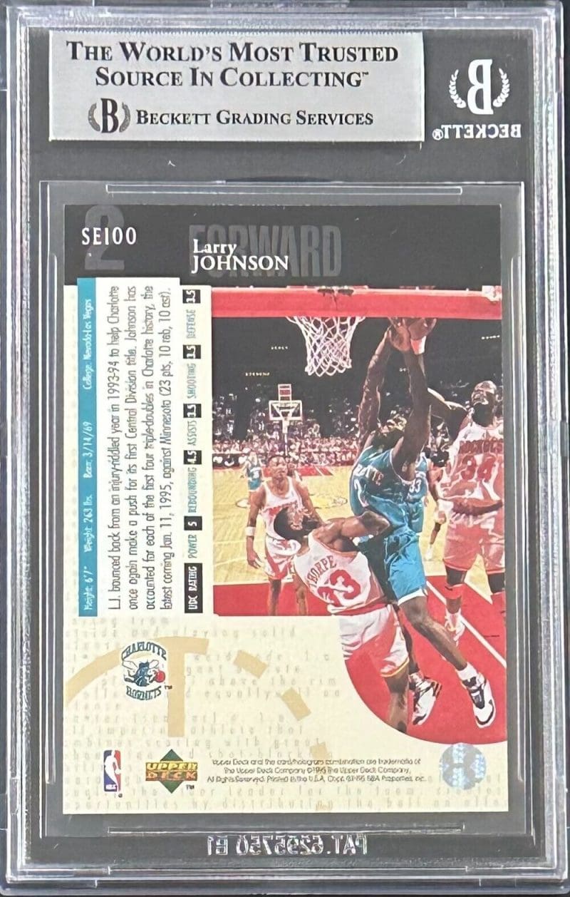 Larry Johnson 1994-95 UD Special Edition Card #100 Beckett Authentication - Image 2