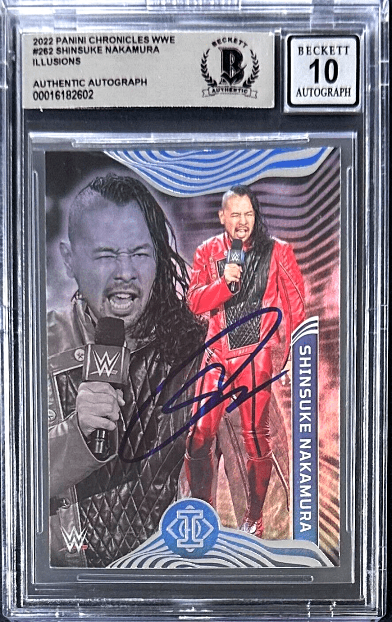Shinsuke Nakamura Signed 2022 Panini Chronicles WWE Card #262 Beckett 16182602