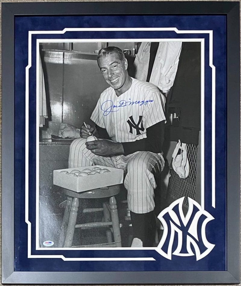 JOE DIMAGGIO Signed Autographed Framed 16x20 Photo PSA Authentic #3